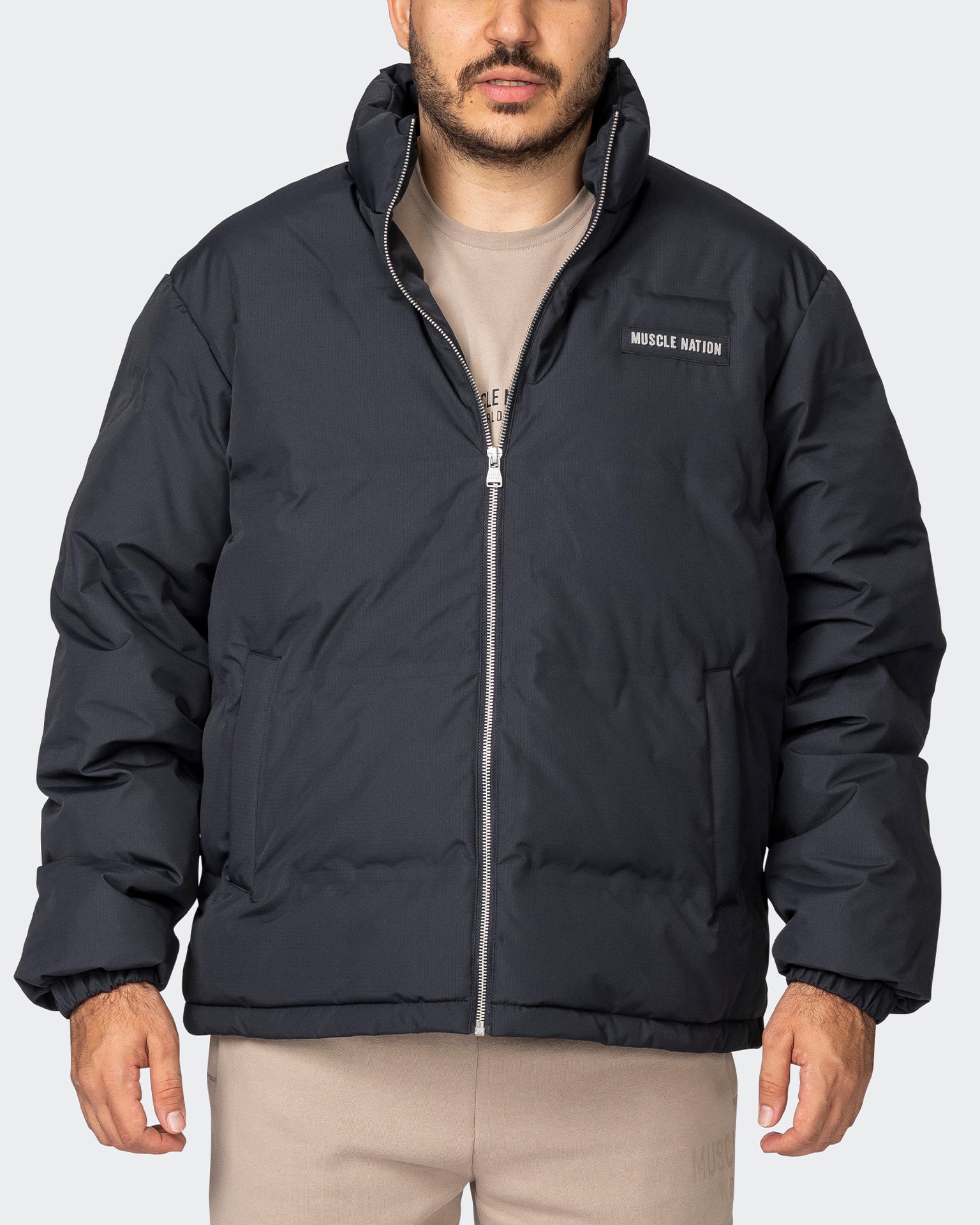 Mens Puffer Jacket - Black-Jackets-S-032312BLK-S-MNAPPRL21864-3-Muscle Nation