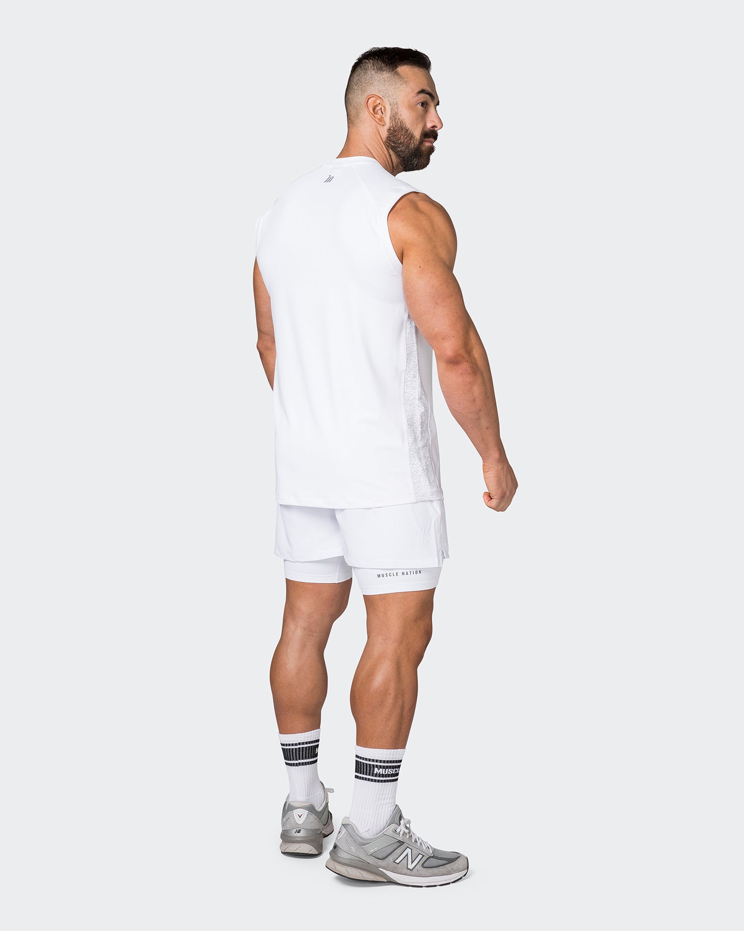 Reflective Running Tank - White-Singlets & Tanks-S-042351WHT-S-MNAPPRL24287-8-Muscle Nation