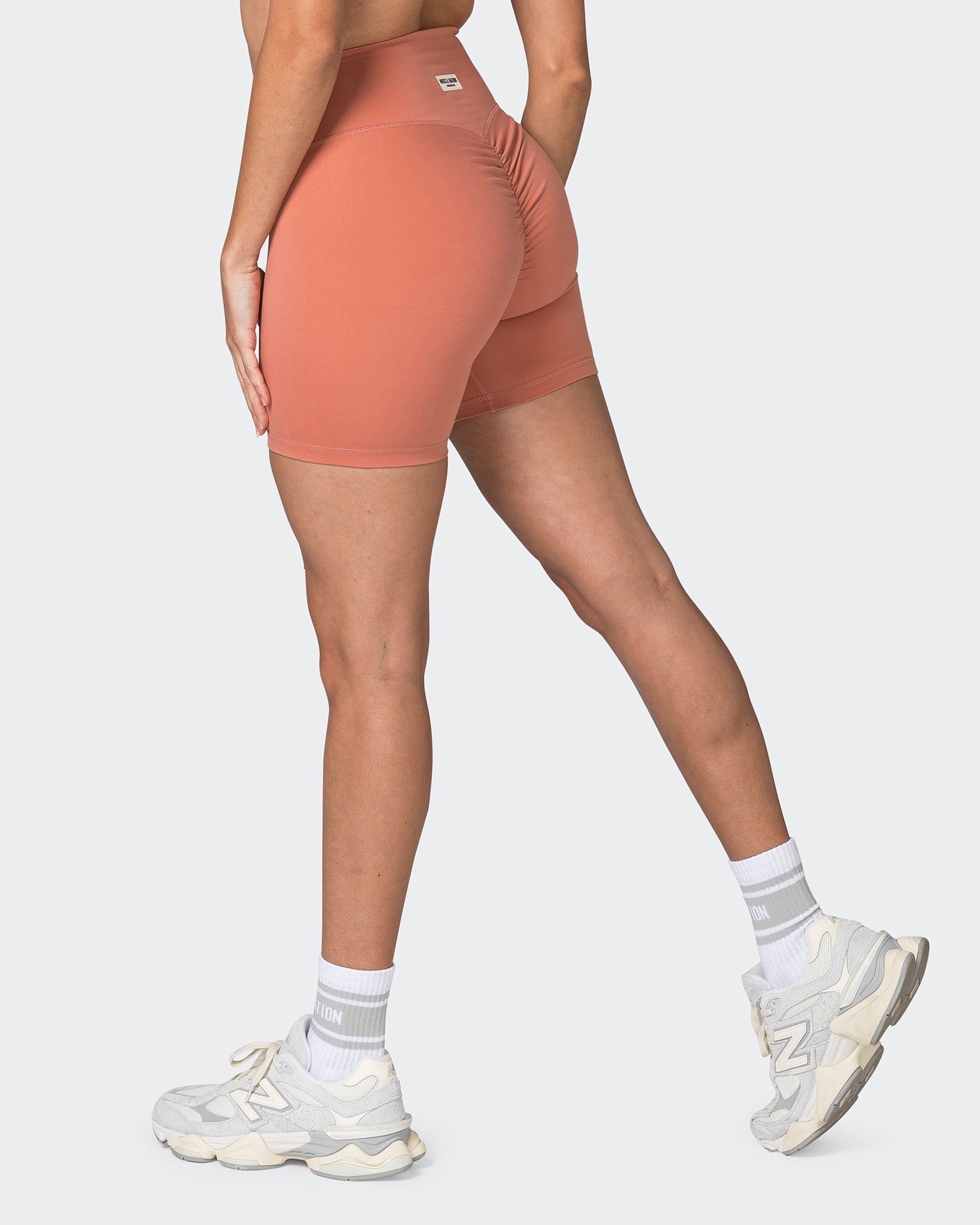 Game Changer Scrunch Midway Shorts - Powdered Pink-Shorts-XXS-042312PWDPNK-XXS-MNAPPRL23622-1-Muscle Nation