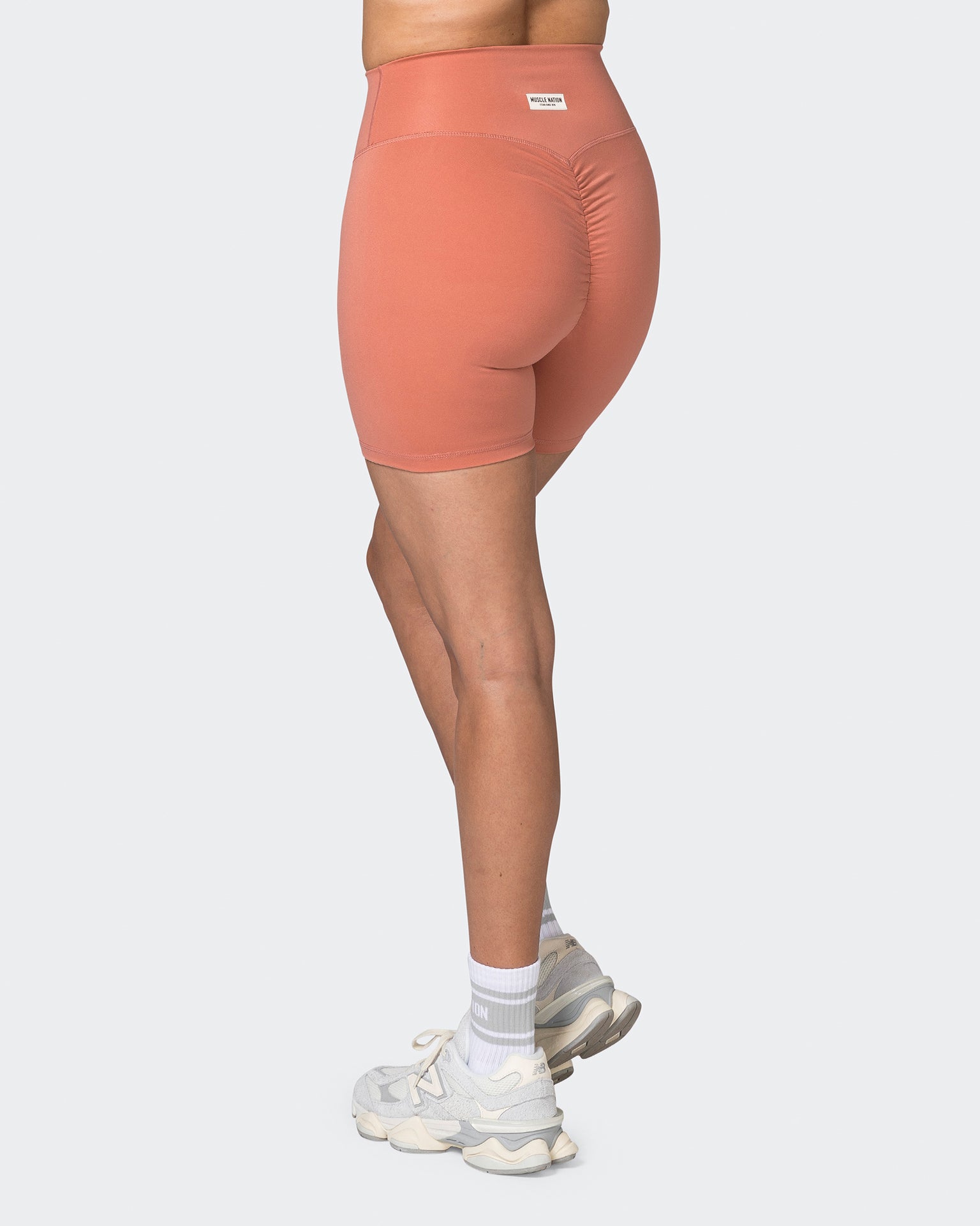 Game Changer Scrunch Midway Shorts - Powdered Pink-Shorts-XXS-042312PWDPNK-XXS-MNAPPRL23622-5-Muscle Nation
