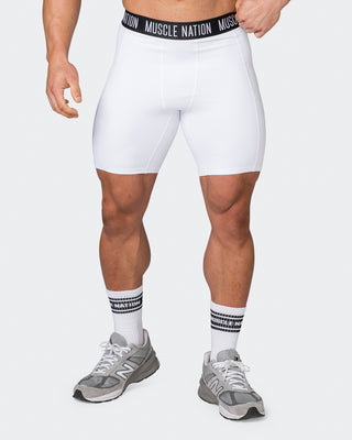 Core 8" Training Shorts - White-Shorts-S-042338WHT-S-MNAPPRL24049-1-Muscle Nation