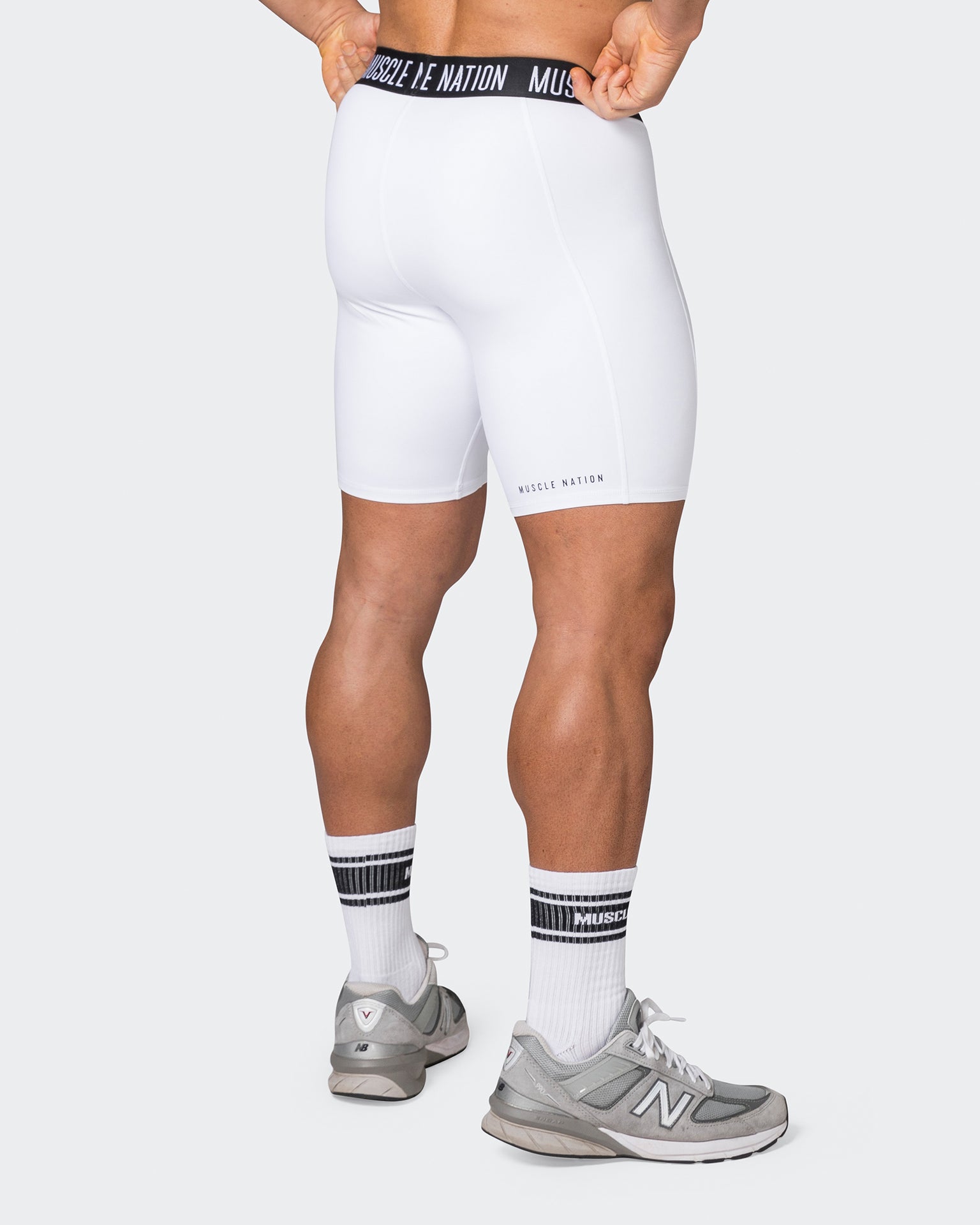 Core 8" Training Shorts - White-Shorts-S-042338WHT-S-MNAPPRL24049-7-Muscle Nation