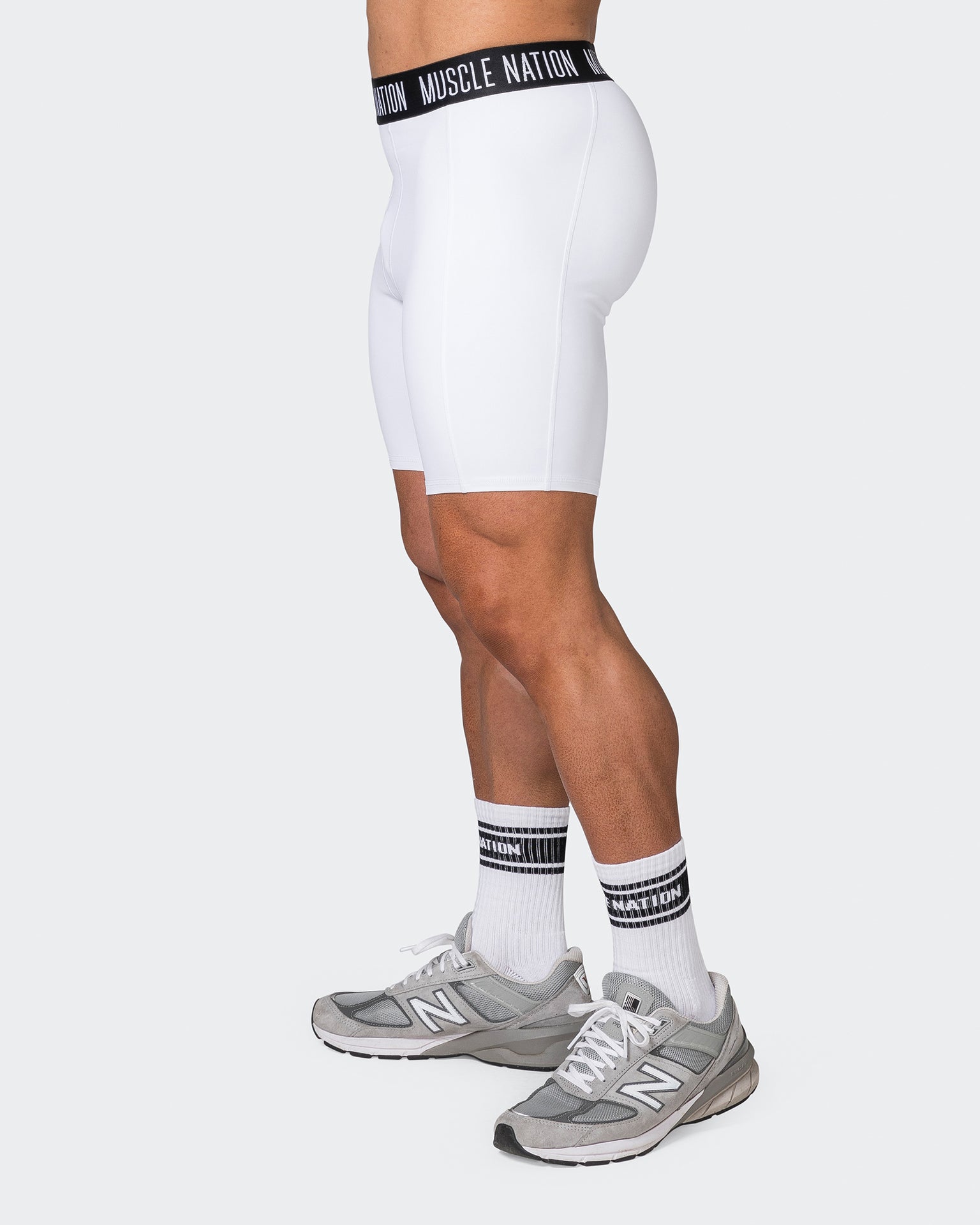 Core 8" Training Shorts - White-Shorts-S-042338WHT-S-MNAPPRL24049-4-Muscle Nation