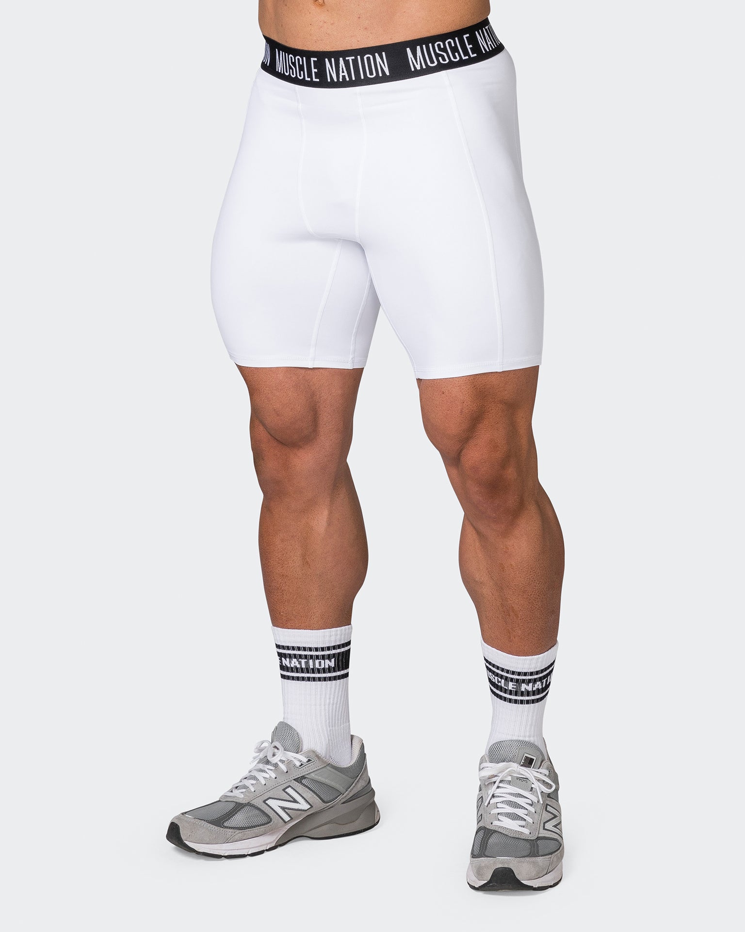 Core 8" Training Shorts - White-Shorts-S-042338WHT-S-MNAPPRL24049-3-Muscle Nation