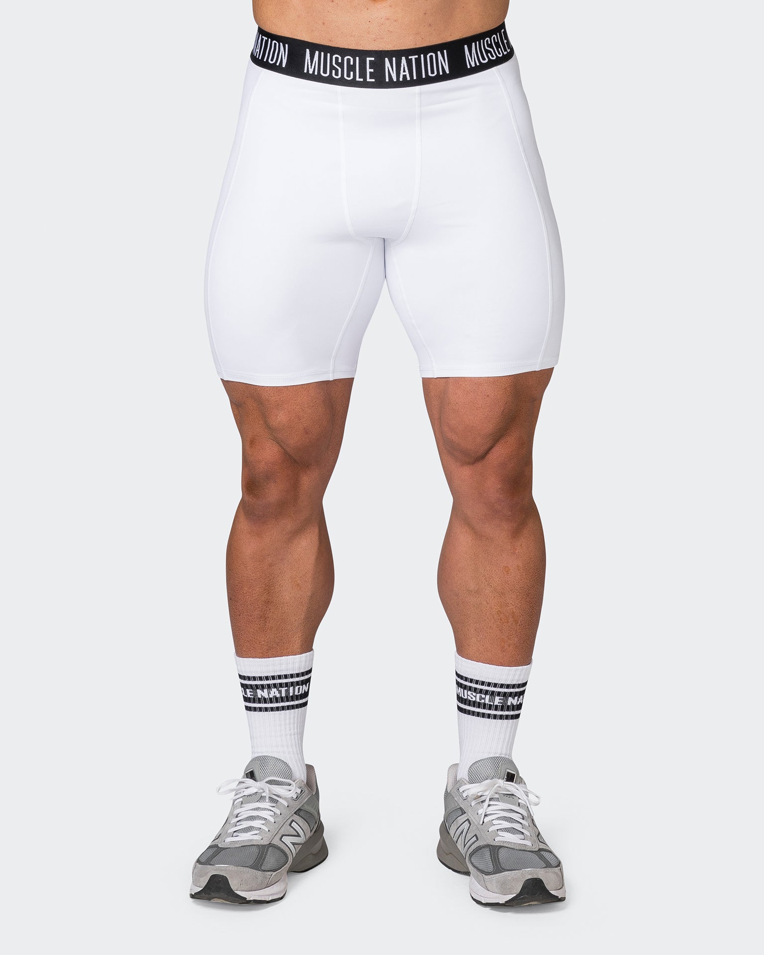 Core 8" Training Shorts - White-Shorts-S-042338WHT-S-MNAPPRL24049-2-Muscle Nation