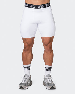 Core 8" Training Shorts - White-Shorts-S-042338WHT-S-MNAPPRL24049-2-Muscle Nation
