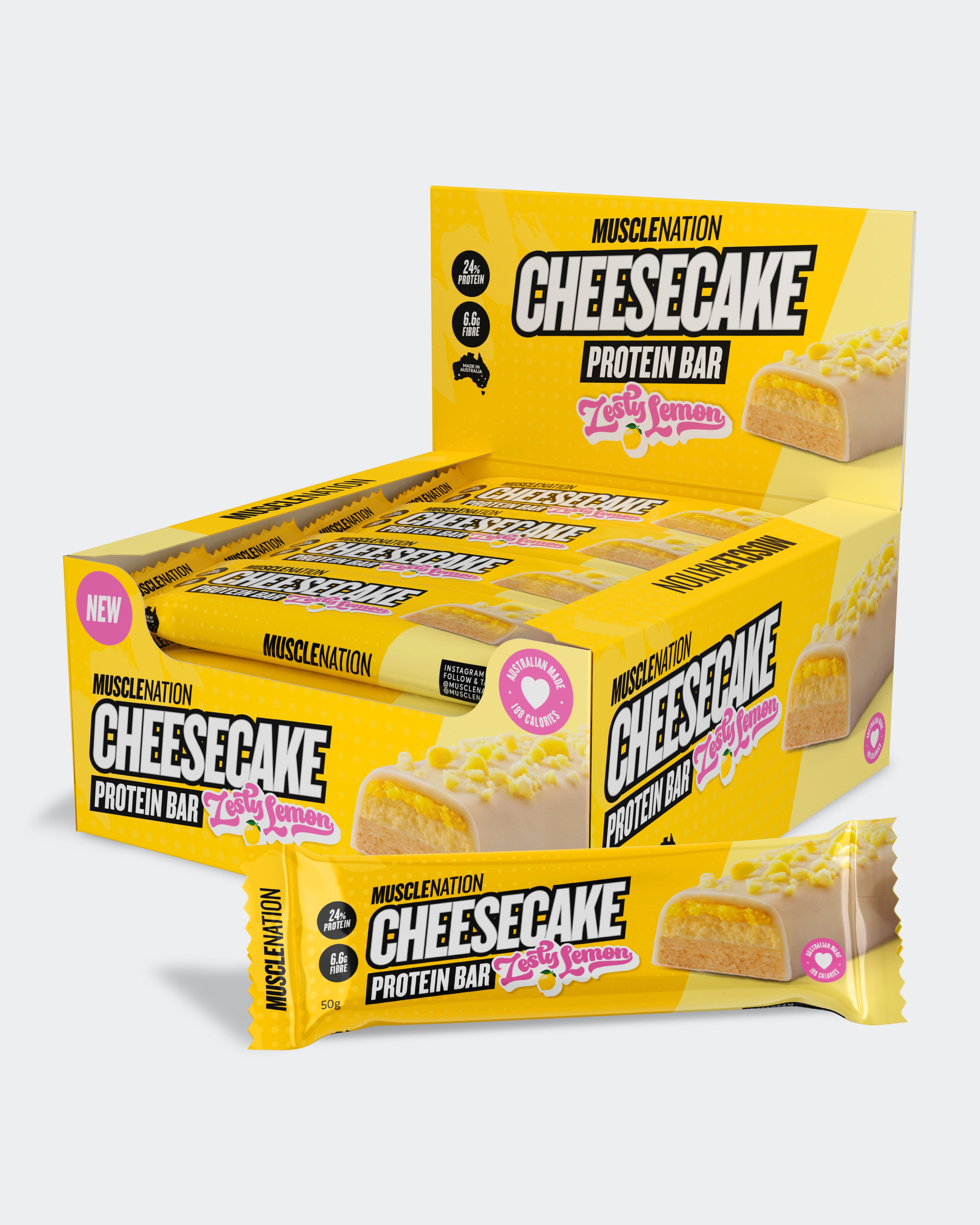 CHEESECAKE Protein Bar - Zesty Lemon - Box of 12 - Muscle Nation