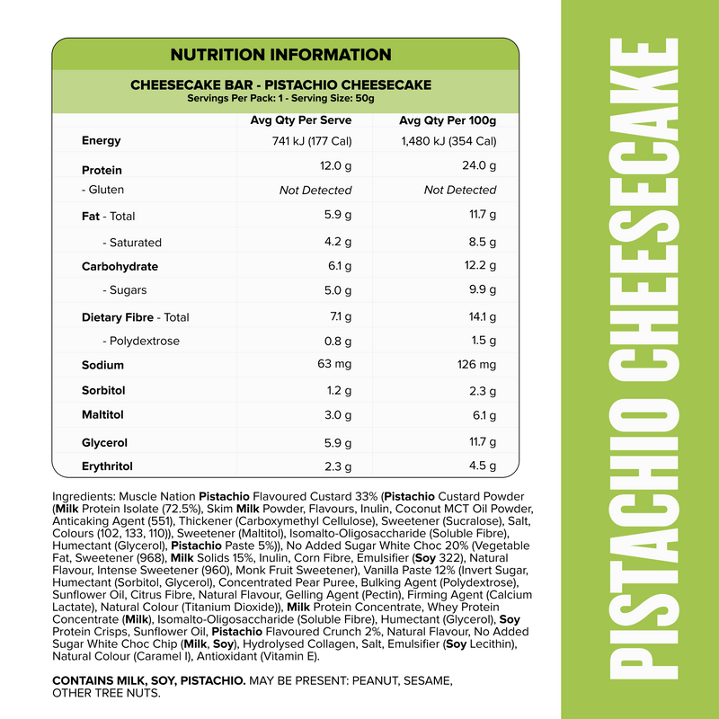 MN x PISTACHIO PAPI Protein Bar - Pistachio Cheesecake - Box of 12-Protein Bars-MNSUPPS0340-19359054001159-3-Muscle Nation