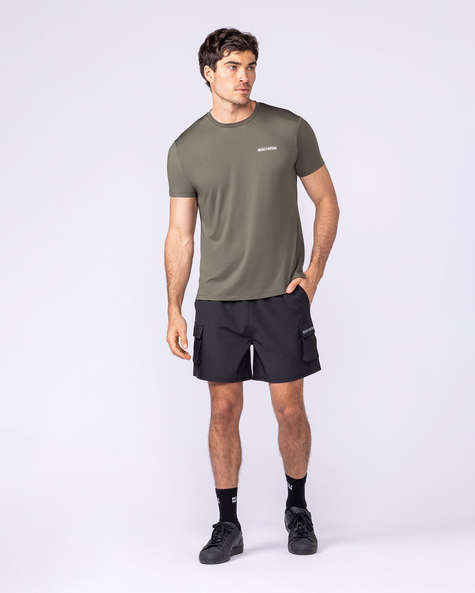Climaflex Active Tee - Dark Khaki-T-Shirts-S-1125169DKHAKI-S-MNAPPRL46948-6-Muscle Nation