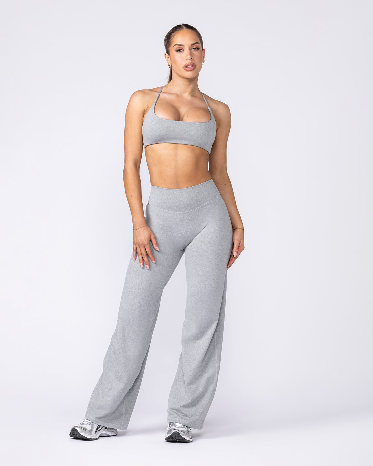 Cloud Straight Leg Leggings Short - Light Grey Marl