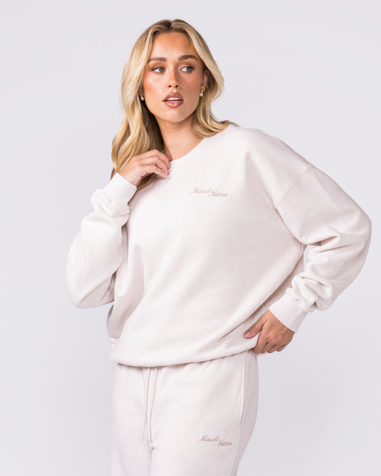 Collective Boxy Pullover - Dew Marl-Jumpers & Hoodies-XXS-042603DEWMRL-XXS-MNAPPRL49901-4-Muscle Nation