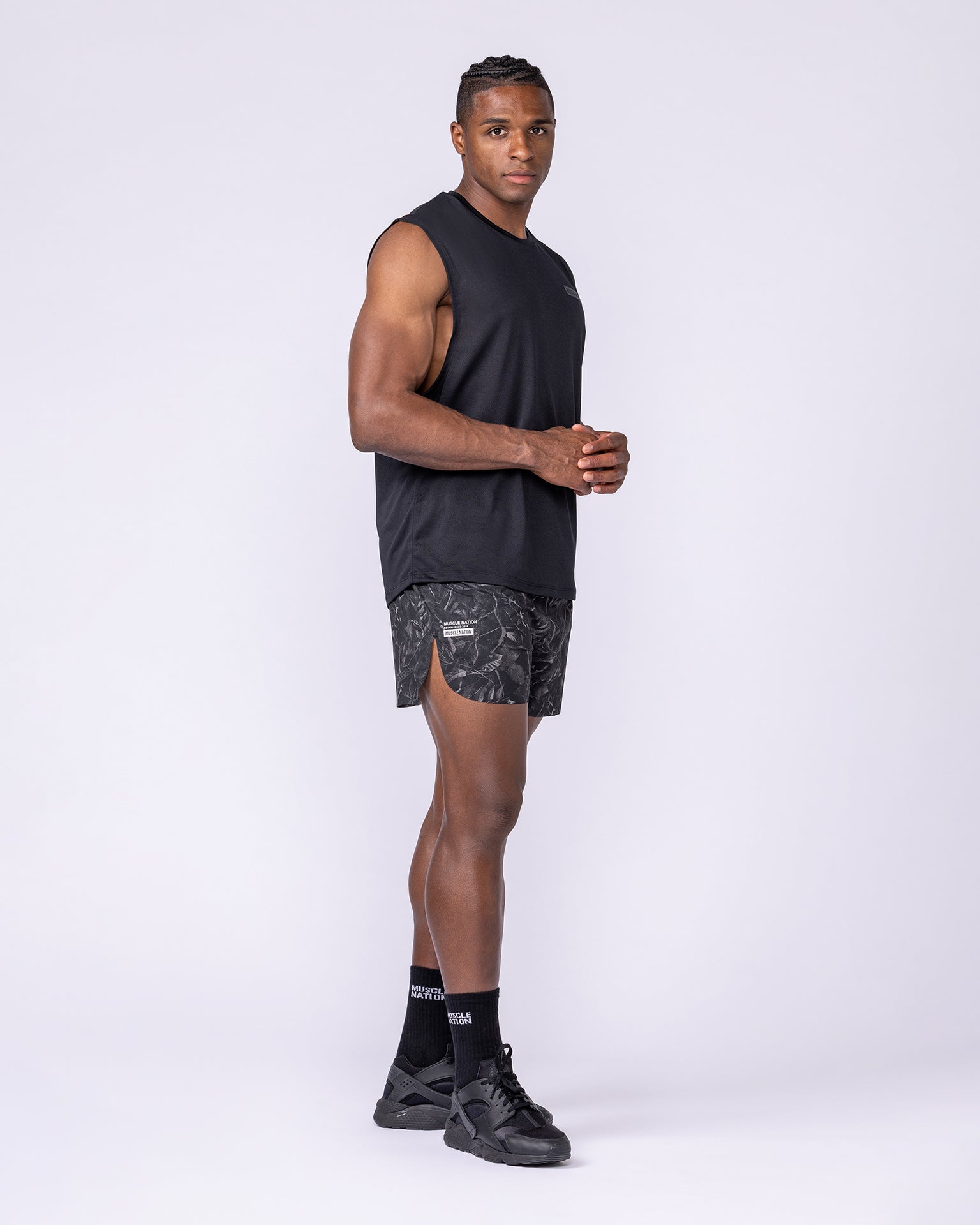 Compete 3" Run Shorts - Tree Camo Monochrome-Shorts-S-1125158TCMOM-S-MNAPPRL47325-8-Muscle Nation