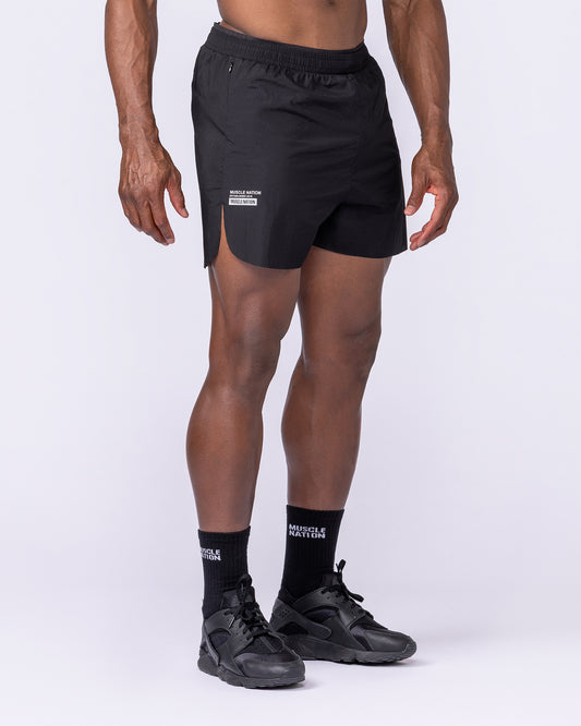 Compete 3" Run Shorts - Black-Shorts-S-1125158BLK-S-MNAPPRL47339-1-Muscle Nation
