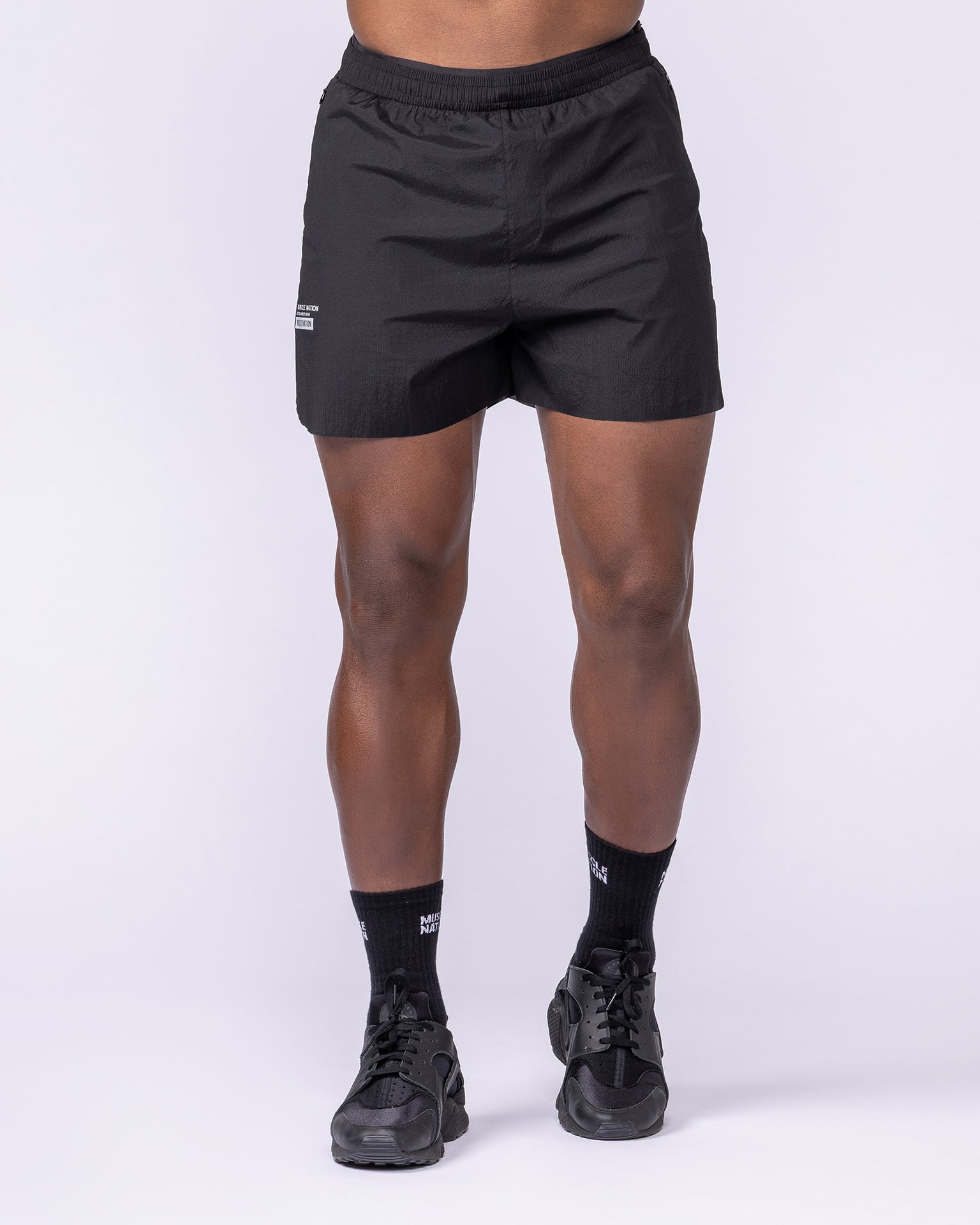 Compete 3" Run Shorts - Black-Shorts-S-1125158BLK-S-MNAPPRL47339-3-Muscle Nation