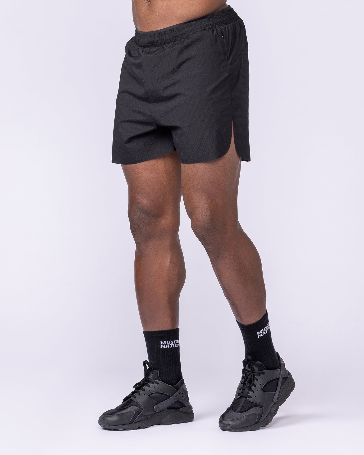 Compete 3" Run Shorts - Black-Shorts-S-1125158BLK-S-MNAPPRL47339-4-Muscle Nation