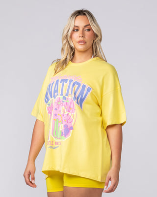 Cosmic Oversized Tee - Pale Buttercup-T-Shirts-XXS-062514PBTRC-XXS-MNAPPRL43136-2-Muscle Nation