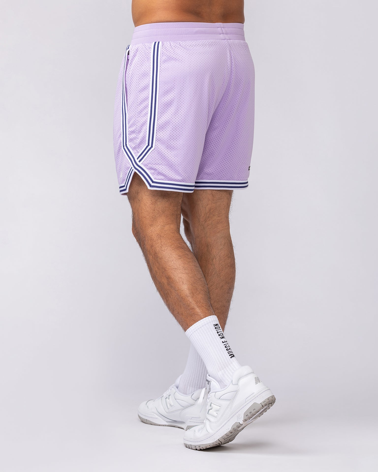 Courtside Basketball 5" Shorts - Lavender-Shorts-S-062525LAV-S-MNAPPRL43223-4-Muscle Nation