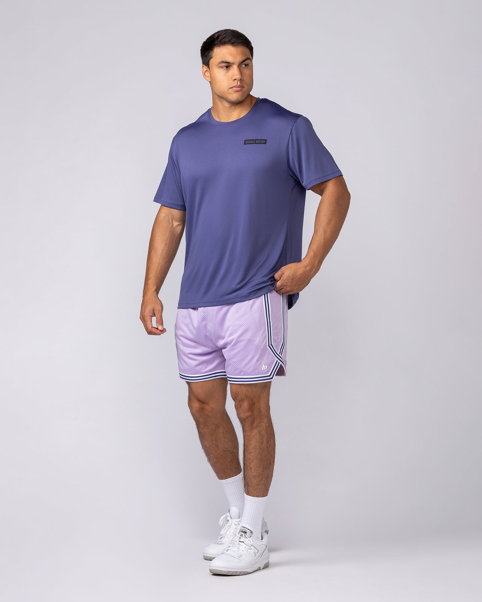 Courtside Basketball 5" Shorts - Lavender-Shorts-S-062525LAV-S-MNAPPRL43223-6-Muscle Nation