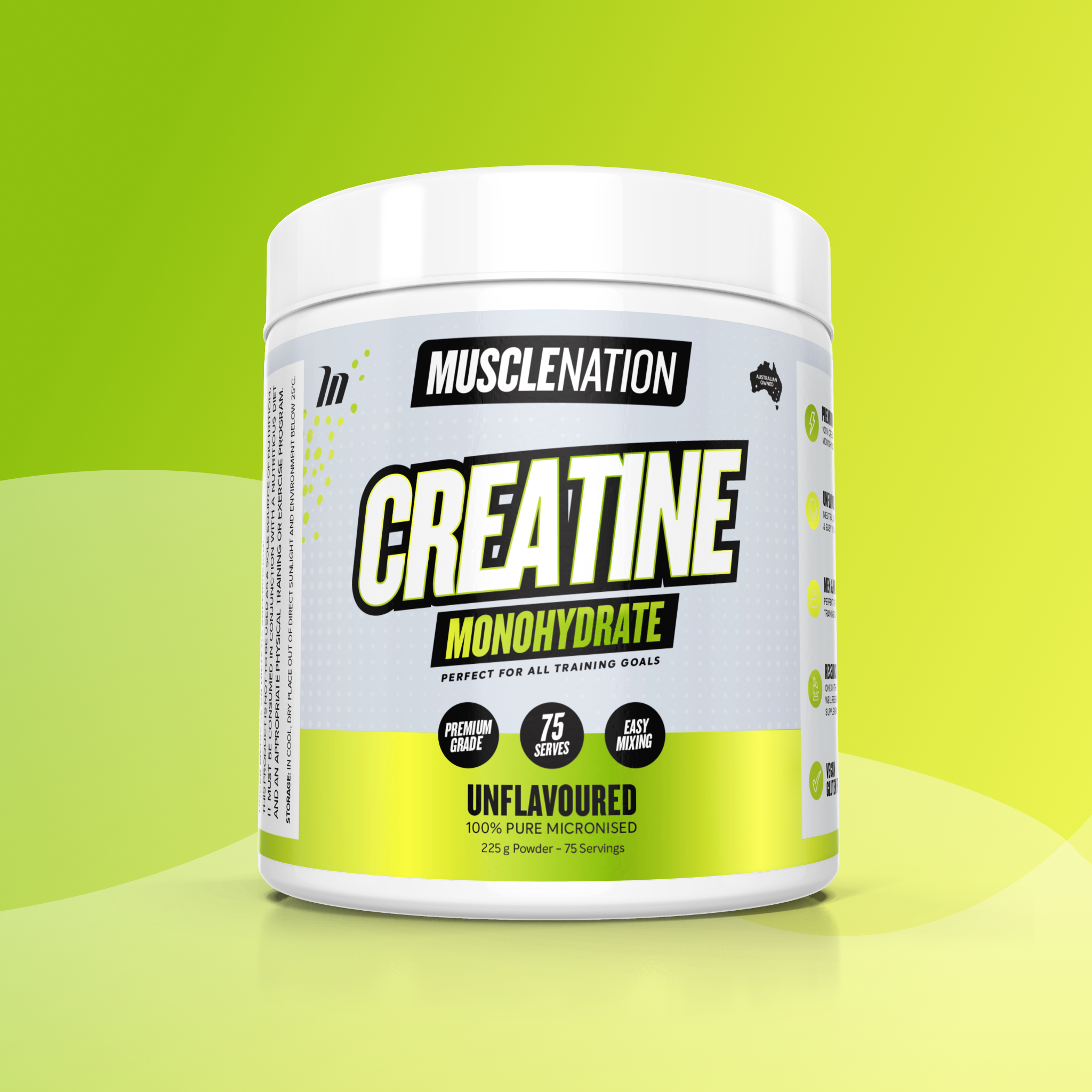 CREATINE MONOHYDRATE - Unflavoured - 75 serves-Creatine-MNSUPPS0305-9359054000971-1-Muscle Nation