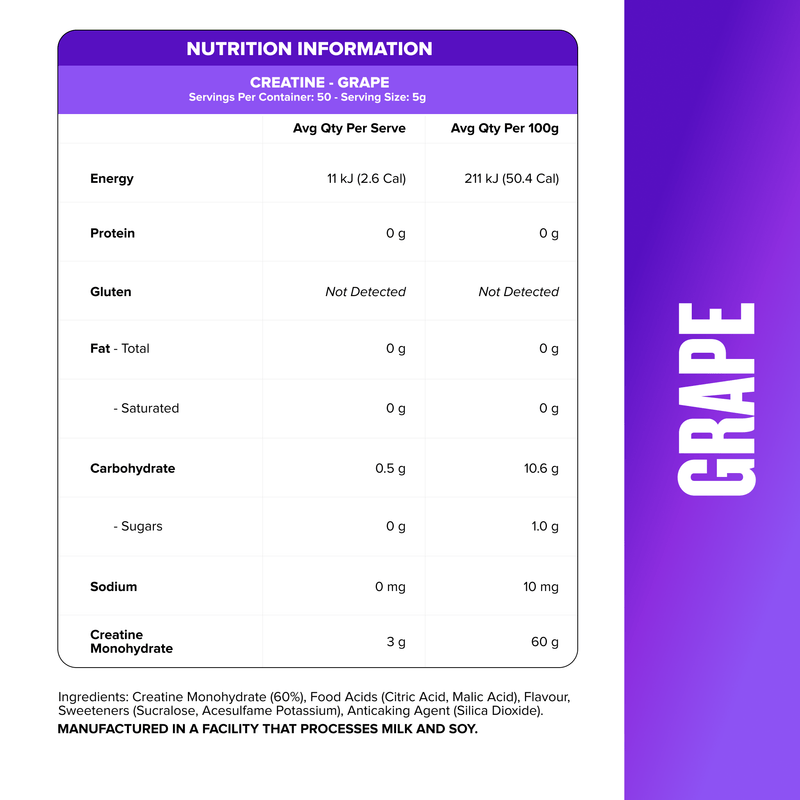 CREATINE MONOHYDRATE Grape - Muscle Nation creatine, view 2