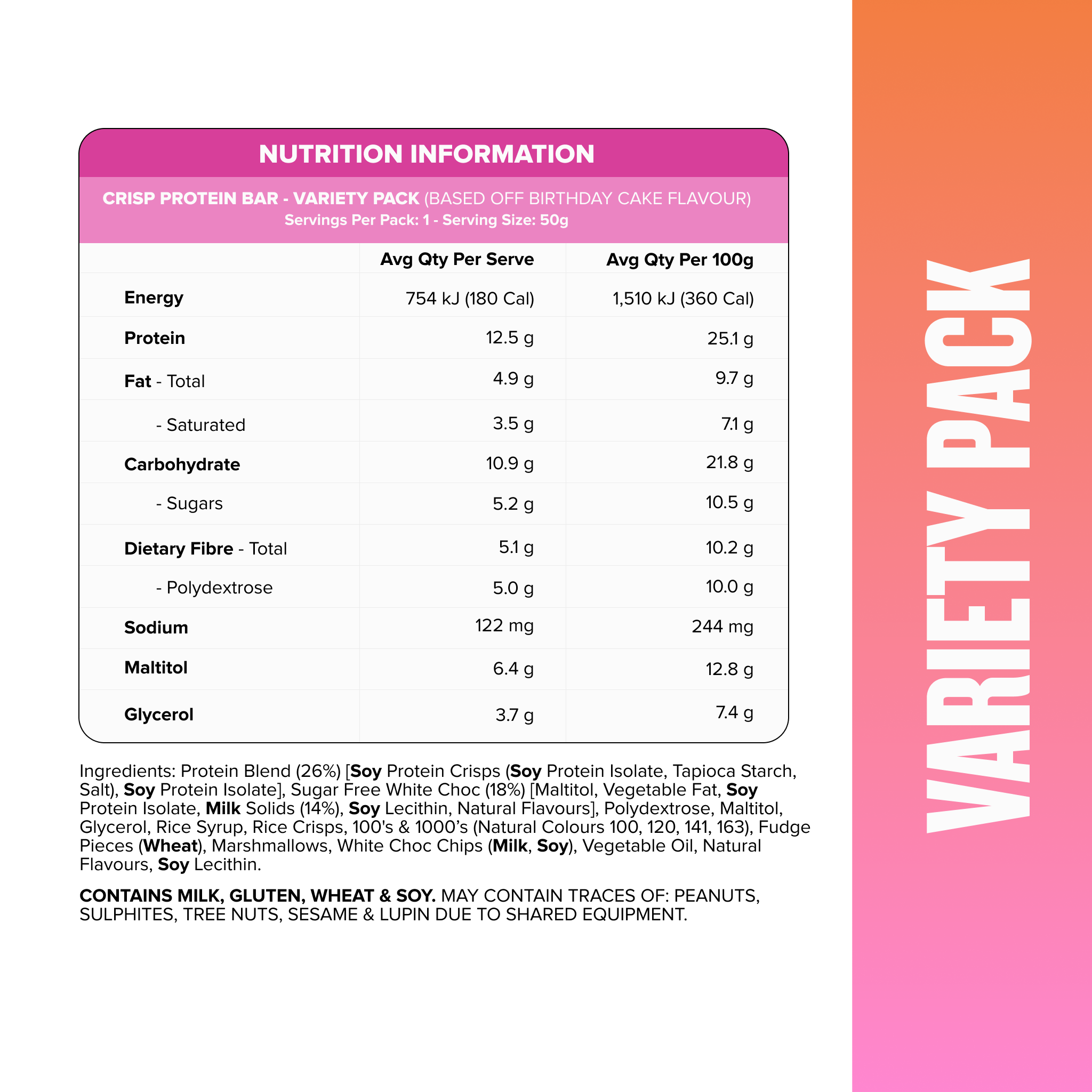 CRISP Protein Bar - CRISP Variety Pack - 4 Bars-Protein Bars-MNSUPPS0346-9359054001725-2-Muscle Nation