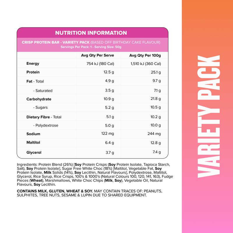 CRISP Protein Bar - CRISP Variety Pack - 4 Bars-Protein Bars-MNSUPPS0346-9359054001725-2-Muscle Nation