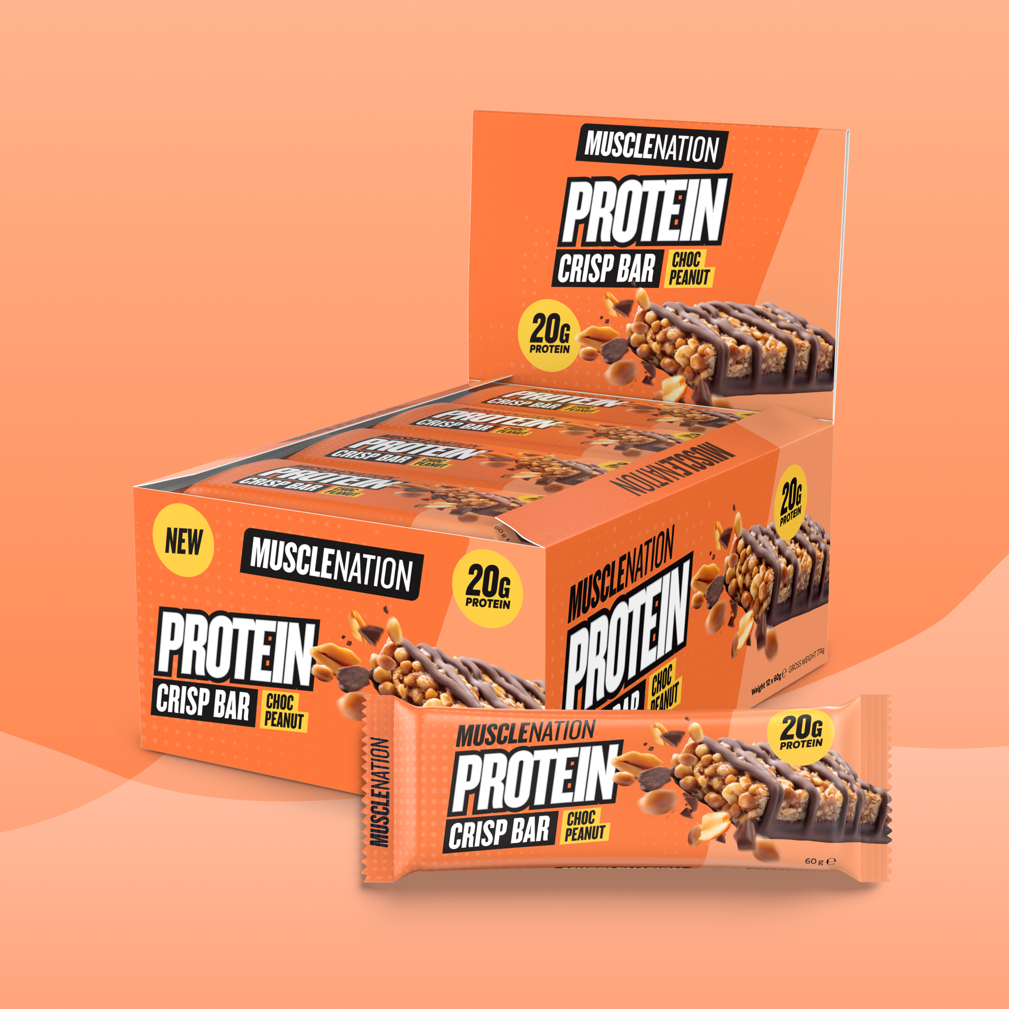 CRISP Protein Bar - Choc Peanut Bar - Box of 12