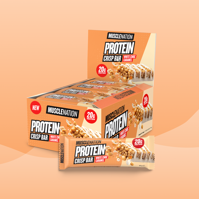 CRISP Protein Bar - White Choc Caramel - Box of 12-Protein Bars-MNSUPPS0427-19359054002514-1-Muscle Nation
