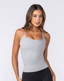 Crush Tank – Light Grey Marl – front