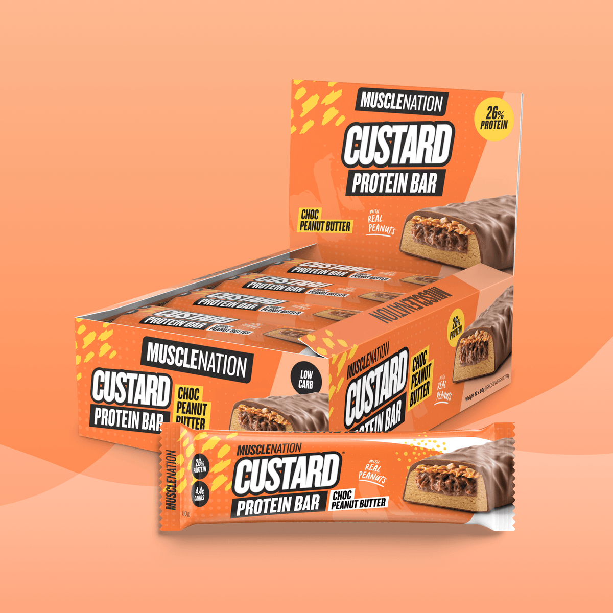 CUSTARD Protein Bar Choc Peanut Butter Box 12