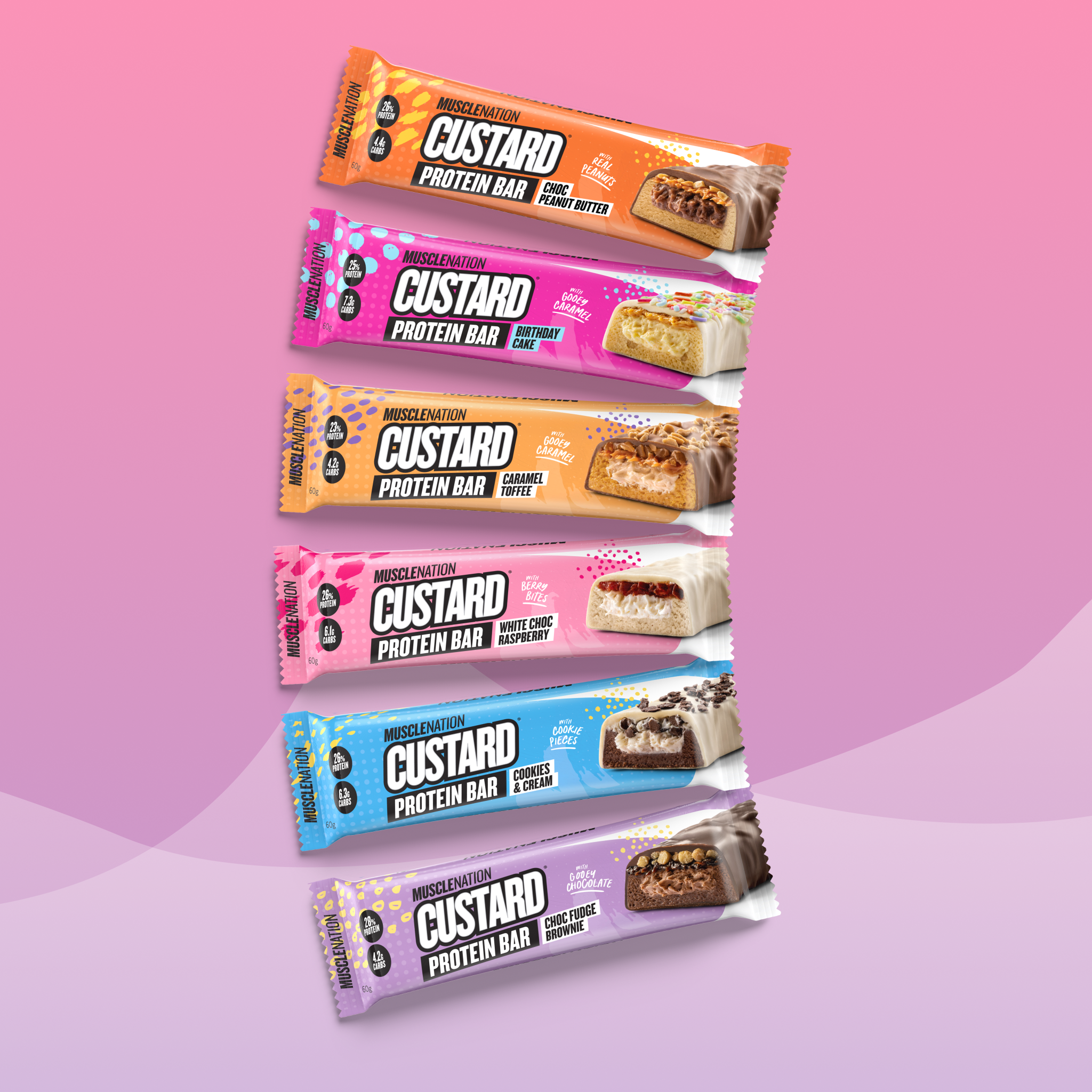 CUSTARD Protein Bar - CUSTARD Variety Pack - 6 Bars-Protein Bars-MNSUPPS0177-9359054000063-1-Muscle Nation