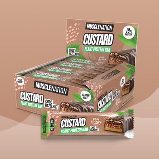 CUSTARD Plant Protein Bar (Vegan) - Choc Hazelnut - Box of 12-Protein Bars-MNSUPPS0199-19359054000077-1-Muscle Nation