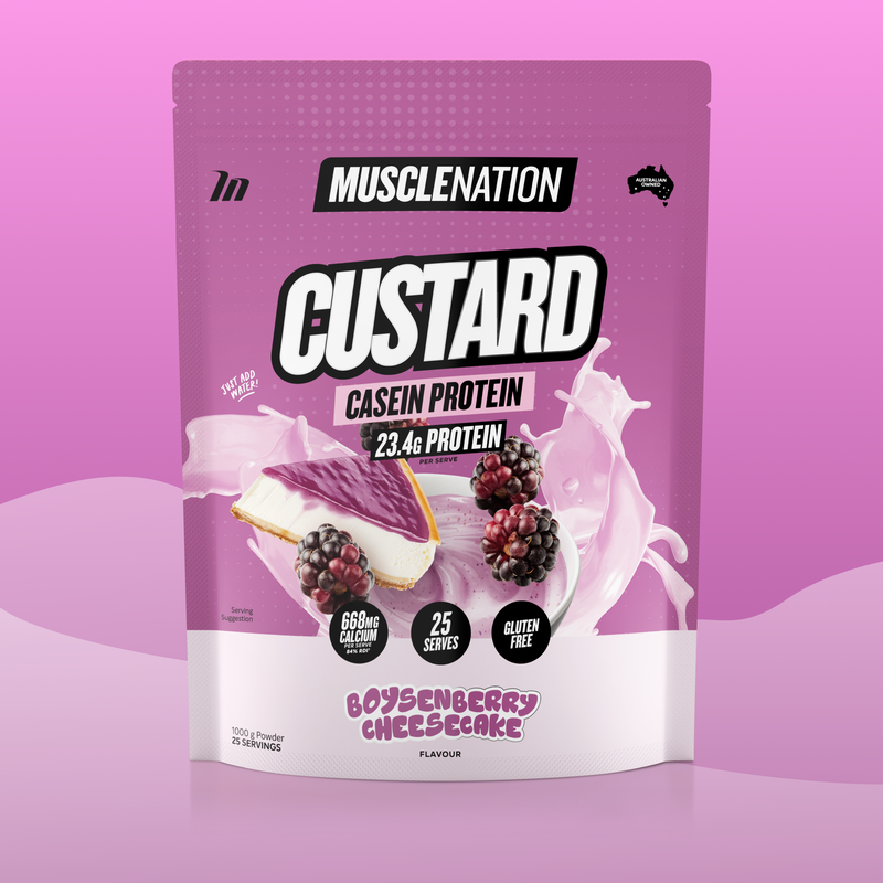 CUSTARD Casein Protein - Boysenberry Cheesecake - 25 serves-Custard Casein Powder-MNSUPPS0328-9359054001701-1-Muscle Nation