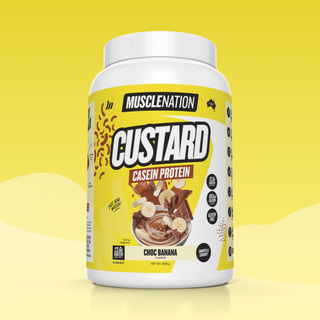 CUSTARD Casein Protein - Choc Banana - 25 serves-Custard Casein Powder-MNSUPPS0385-9359054002746-1-Muscle Nation