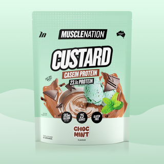 CUSTARD Casein Protein - Choc Mint - 25 serves-Custard Casein Powder-MNSUPPS0386-9359054002753-1-Muscle Nation