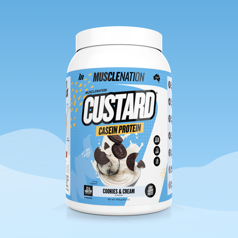 CUSTARD Casein Protein - Cookies & Cream - 25 serves-Custard Casein Powder-MNSUPPS0061-9359054001374-1-Muscle Nation