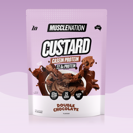 CUSTARD Casein Protein - Double Chocolate - 25 serves-Custard Casein Powder-MNSUPPS0119-9359054001404-1-Muscle Nation