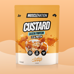 CUSTARD Casein Protein - Salted Caramel - 25 serves-Custard Casein Powder-MNSUPPS0149-9359054001411-1-Muscle Nation