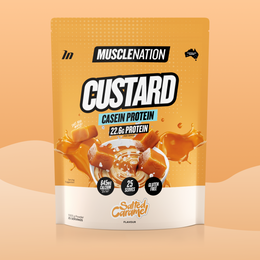CUSTARD Casein Protein - Salted Caramel - 25 serves-Custard Casein Powder-MNSUPPS0149-9359054001411-1-Muscle Nation
