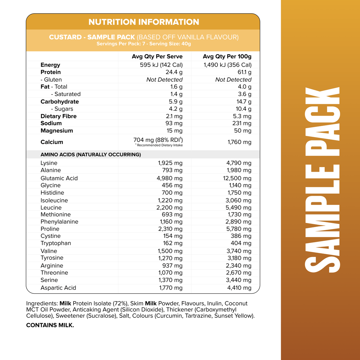 CUSTARD Casein Protein Sample Pack | Casein Protein | Muscle Nation