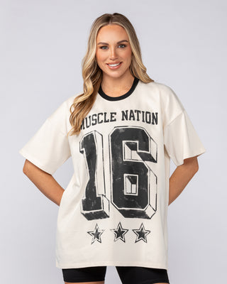 Numero Oversized Tee - Travertine-T-Shirts-XXS-082511TRAV-XXS-MNAPPRL43482-2-Muscle Nation