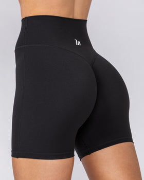 Aura Peachy Invisible Scrunch Bike Shorts - Black-Shorts-XXS-082506BLK-XXS-MNAPPRL43768-1-Muscle Nation