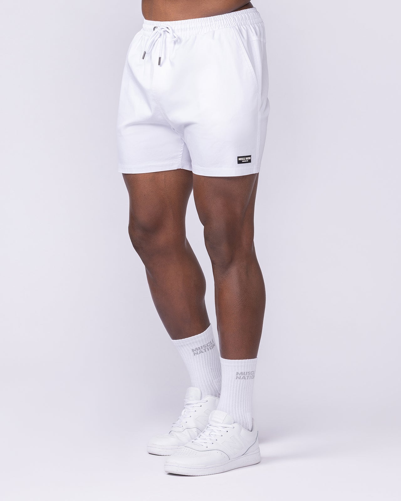 Daily 4" Shorts - White-Shorts-S-1125164WHT-S-MNAPPRL46976-4-Muscle Nation