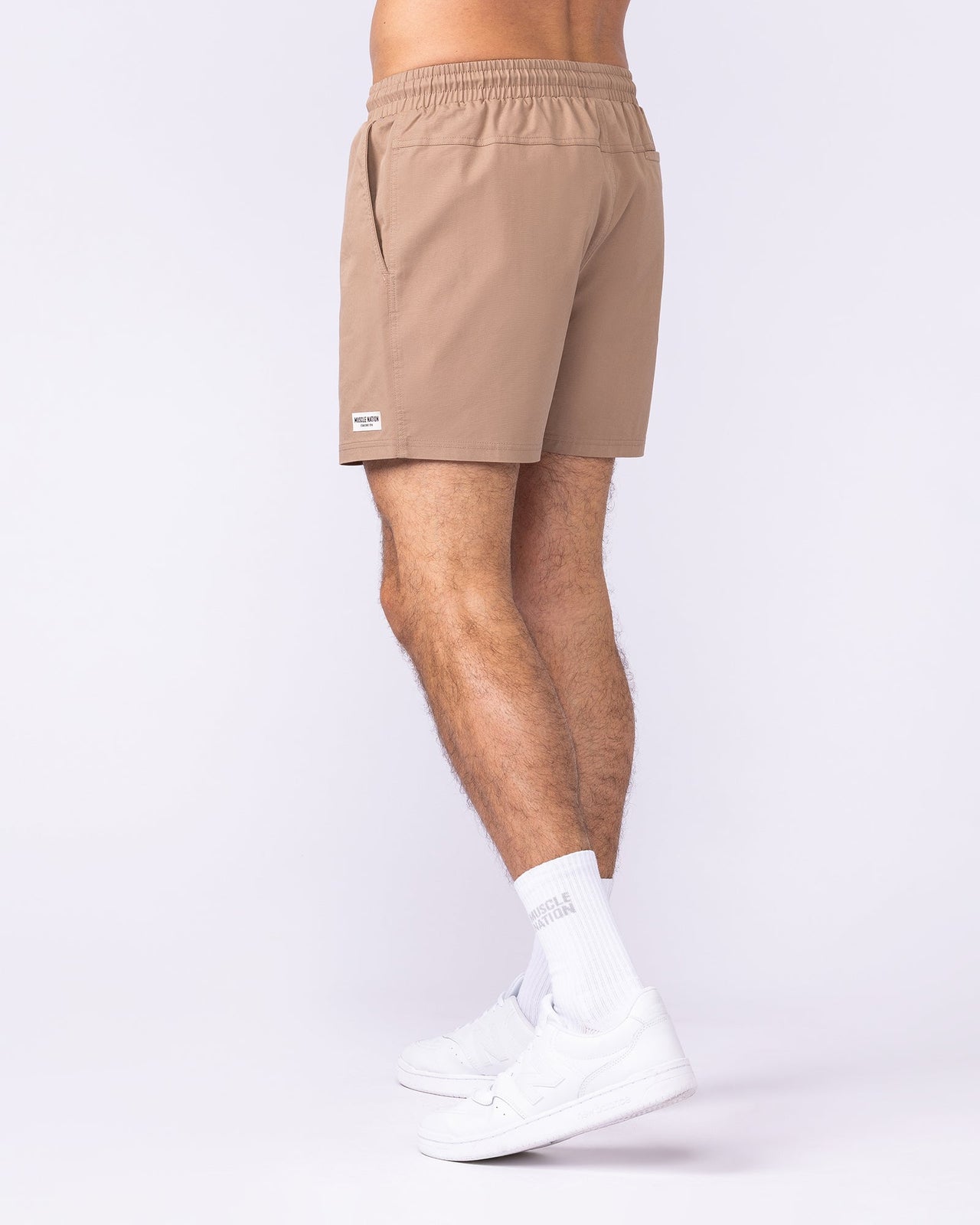 Daily 4" Shorts - Tan-Shorts-S-112482TAN-S-MNAPPRL35522-2-Muscle Nation