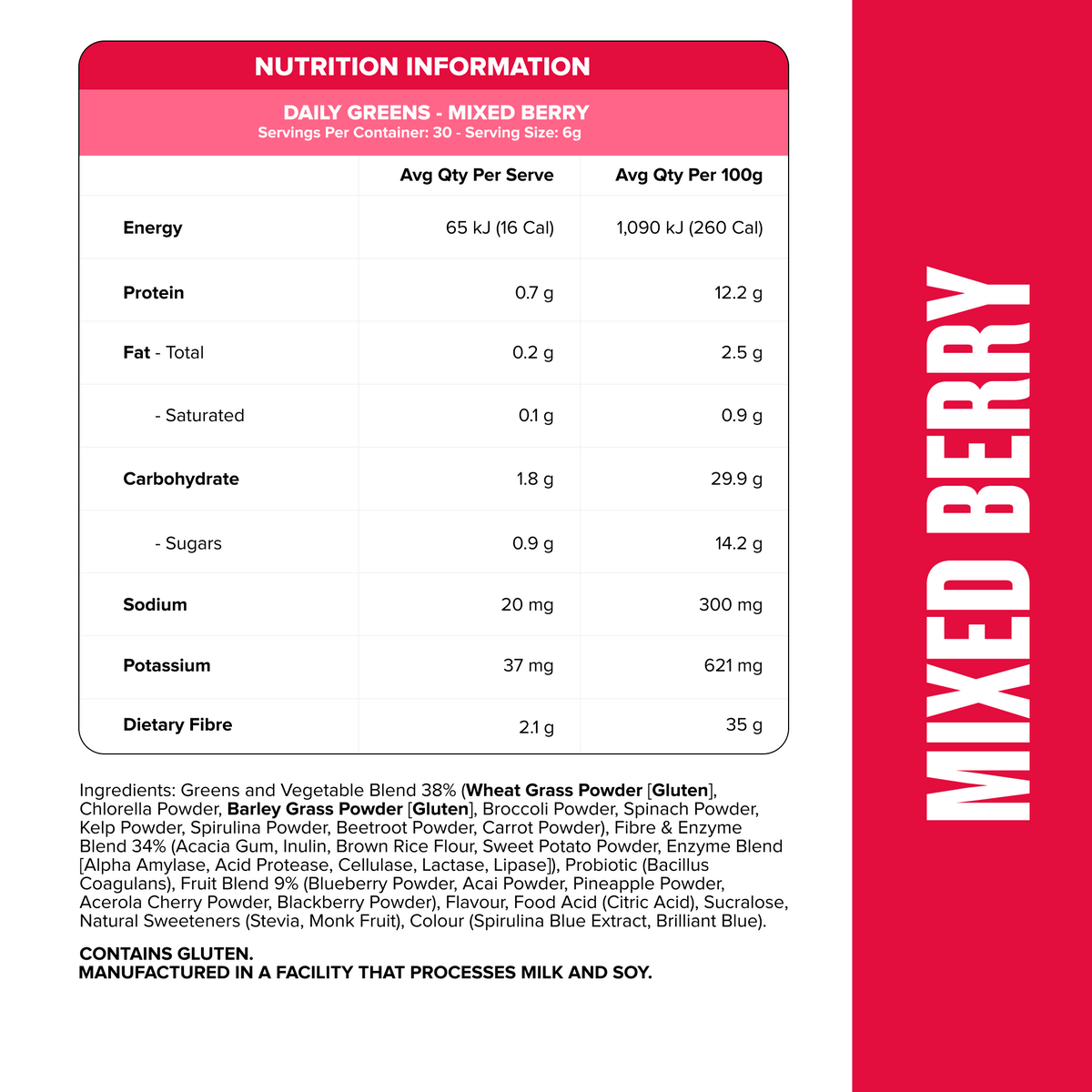DAILY GREENS Mixed Berry | Greens & Wellness | Muscle Nation