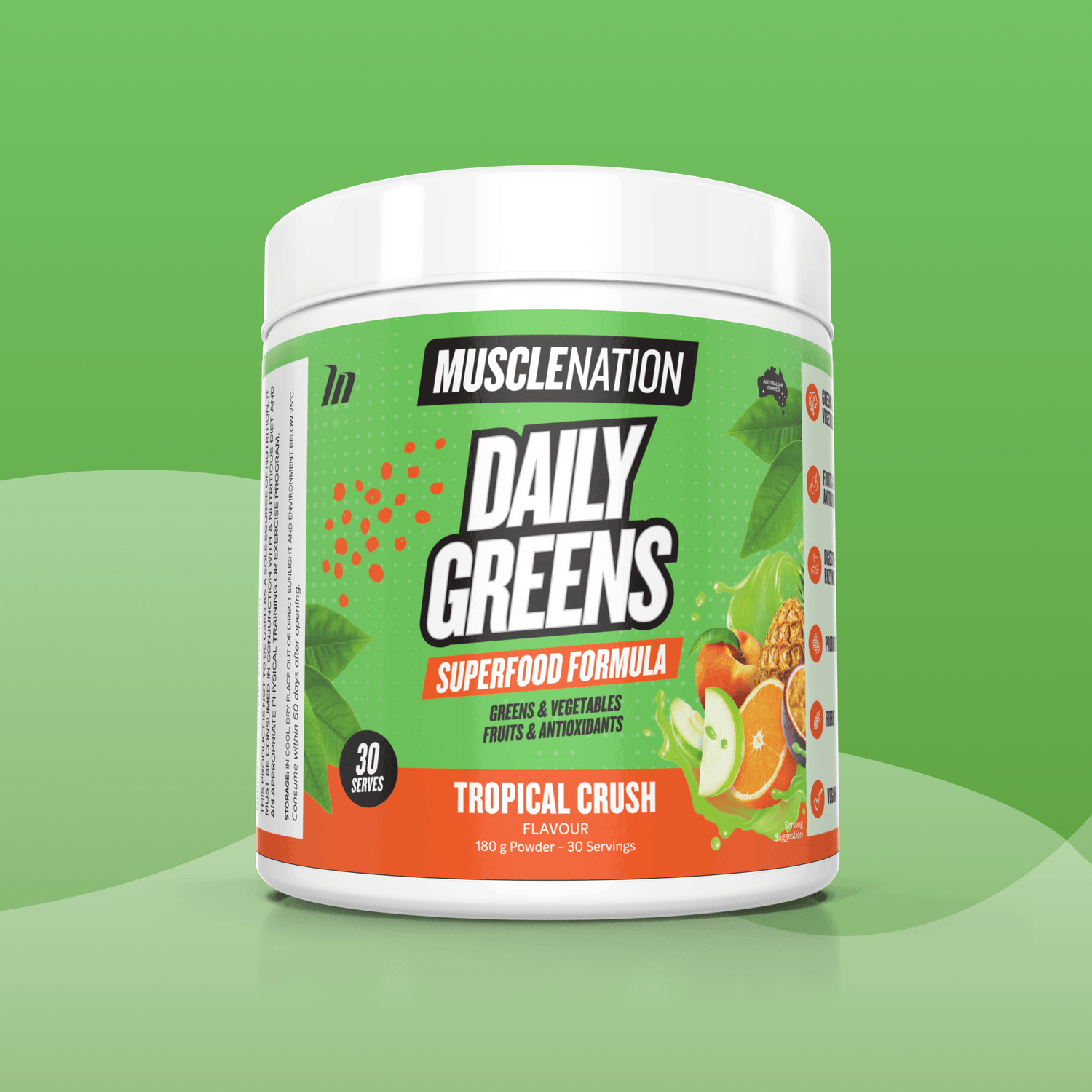 DAILY GREENS Tropical Crush - Muscle Nation greens supplement