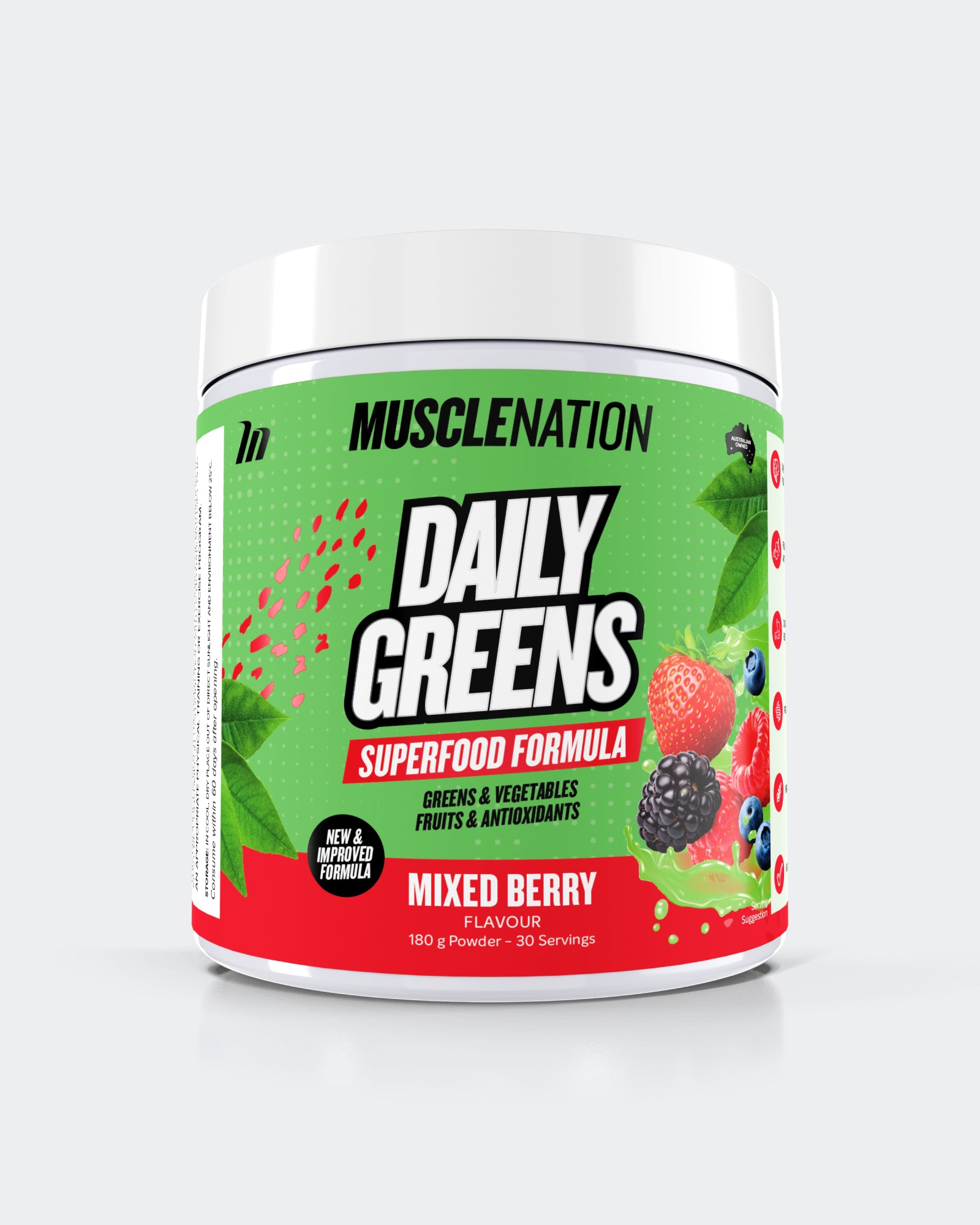 DAILY GREENS - Mixed Berry - 30 serves - Muscle Nation