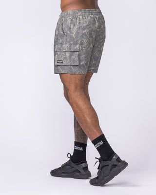 Daily Cargo 5" Shorts - Washed Tree Camo Grey