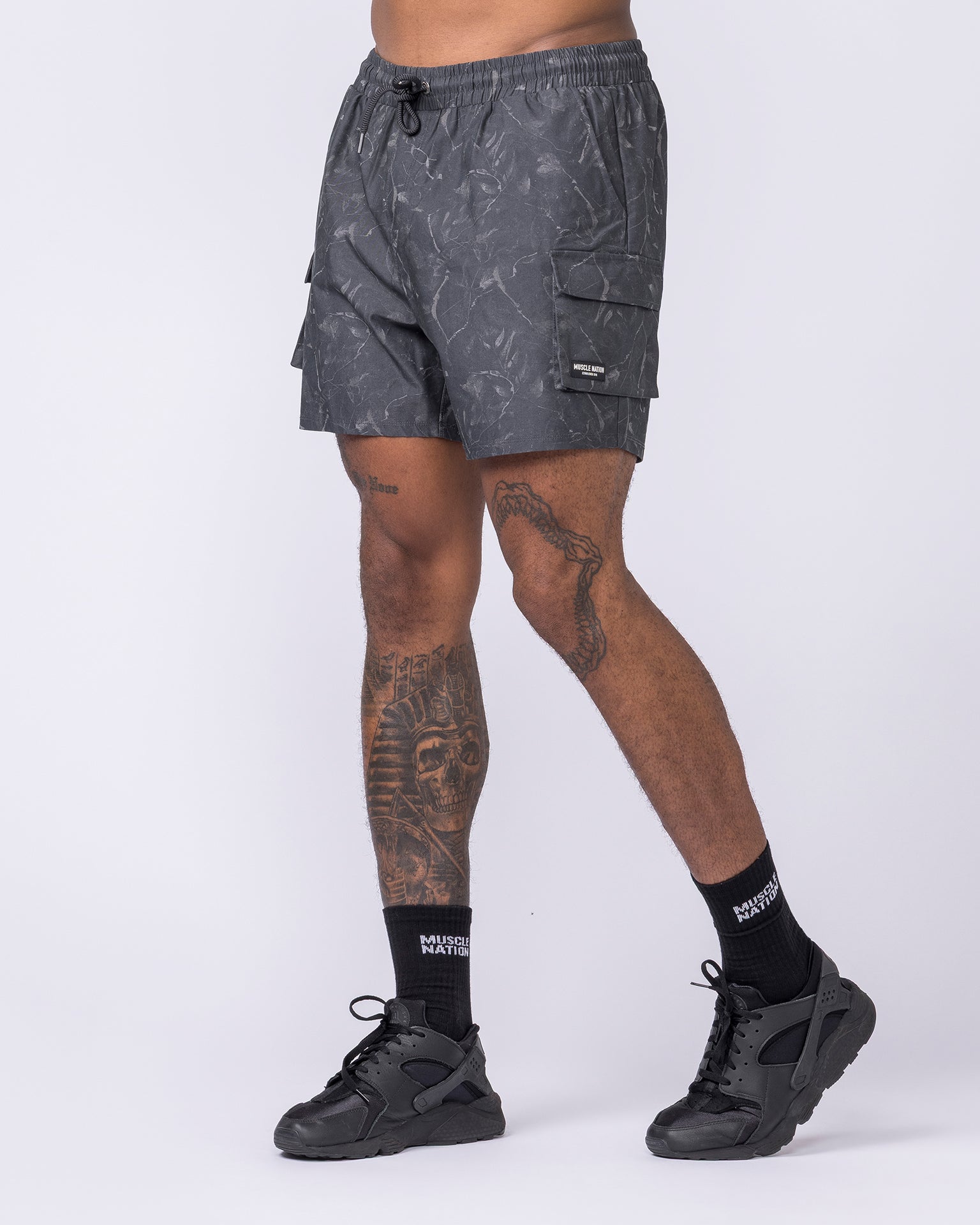 Daily Cargo 5" Shorts - Washed Tree Camo Monochrome