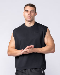 Daily Raglan Boxy Muscle Tank - Black
